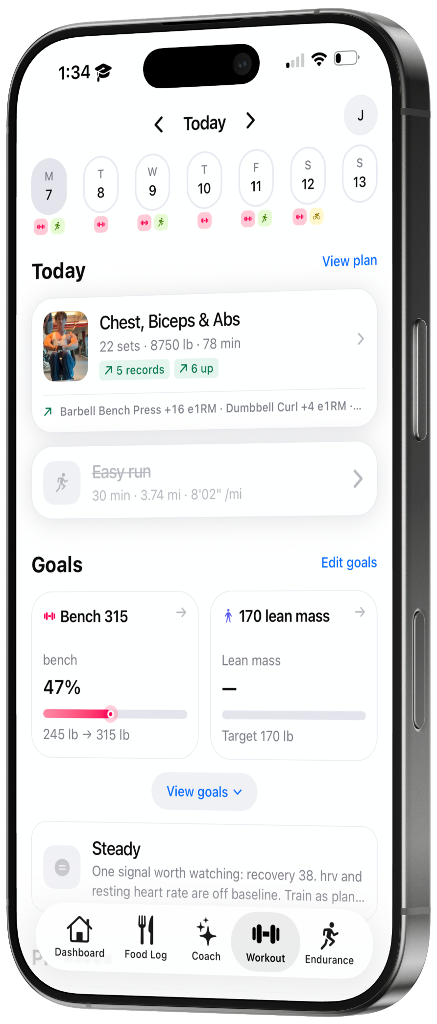 A lifting day in Base on iPhone