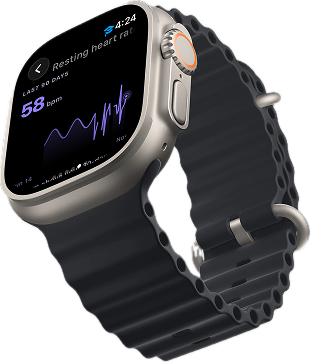 Base on Apple Watch, showing resting heart rate